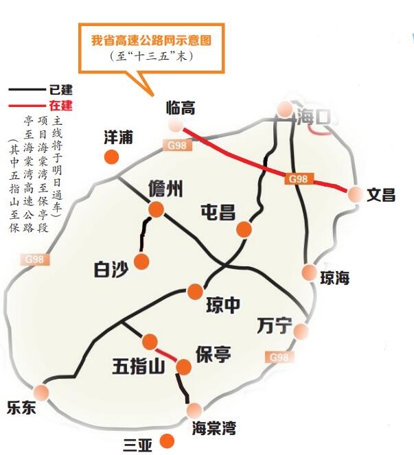 网络中国节春节 春运出行 儋白高速公路建成通车,山海高速海棠湾至